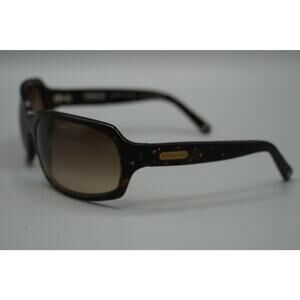 Coach Samantha S425 Tortoise Brown Sunglasses Gold Studded Logo Women's